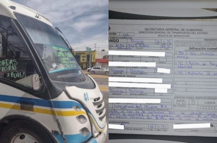 "Gordas pagan por kilo": multan a chofer por poner mensajes ofensivos en autobús de Durango