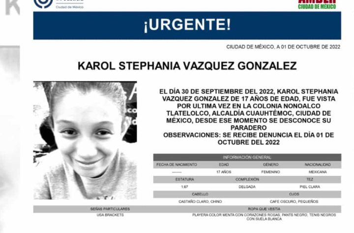 Buscan a la menor de edad Karol Stephania Vázquez; ¡desapareció en Tlatelolco!