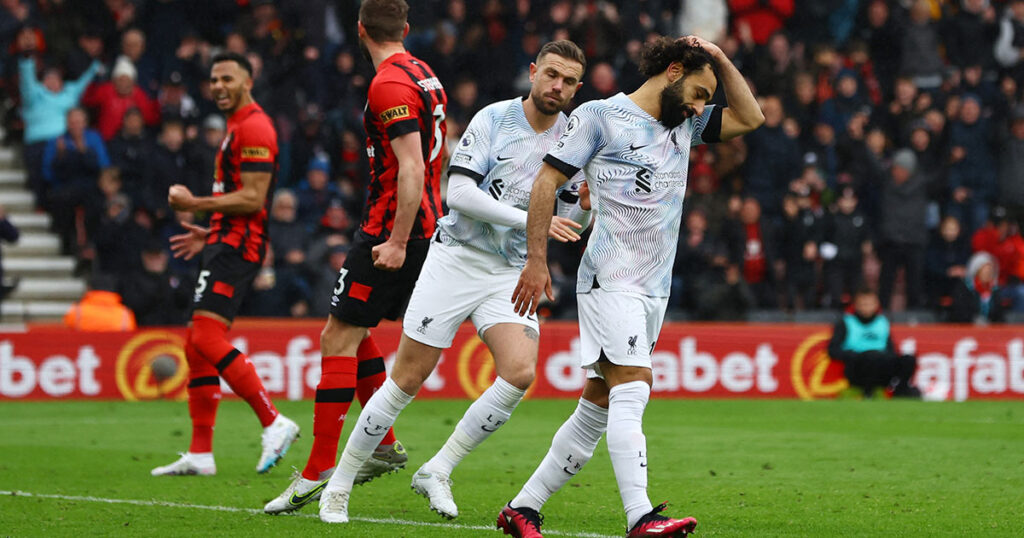 Liverpool en uno de sus peores días; sorpresivo revés ante Bournemouth