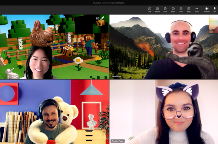 Las lentes de Snapchat están llegando para hacer que sus llamadas de Microsoft Teams sean menos productivas