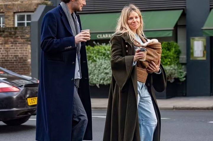 Sienna Miller, madre a los 42: Imágenes reveladoras de su paseo en Londres con su nuevo bebé y Oli Green