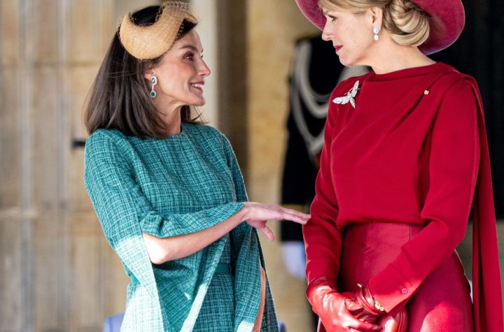 La Reina Letizia sorprende con un tocado en su encuentro con los Reyes de Países Bajos