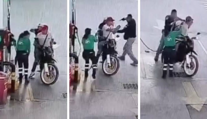 Video: Despachadora rocía gasolina a presuntos asaltantes en Edomex
