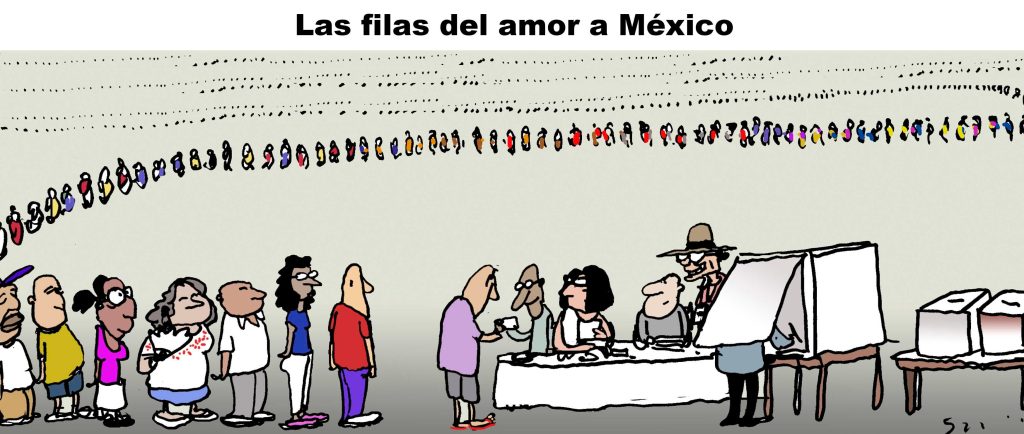 Las filas del amor a México