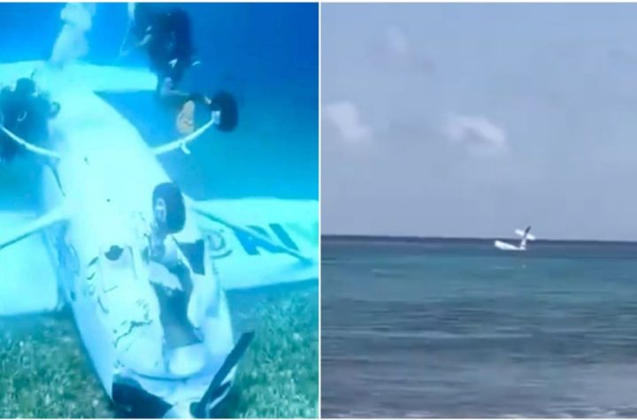 VIDEO: avioneta se desploma en mar de Cozumel