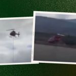 (VIDEO) Se desploma helicóptero en Presa Chihuahua; tripulantes resultan ilesos