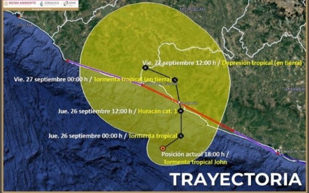 John se intensifica y volvería a tocar tierras mexicanas como huracán