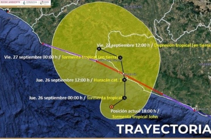 John se intensifica y volvería a tocar tierras mexicanas como huracán